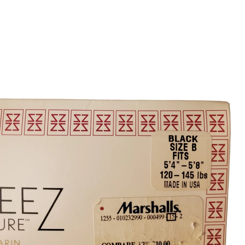 Vintage Skweez Couture Black Patterned Control Tights Size‎ B